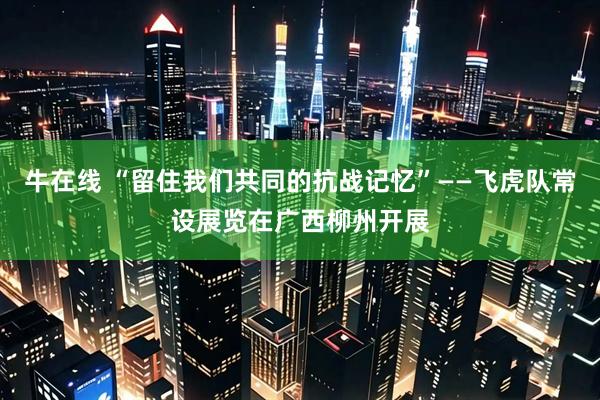 牛在线 “留住我们共同的抗战记忆”——飞虎队常设展览在广西柳州开展