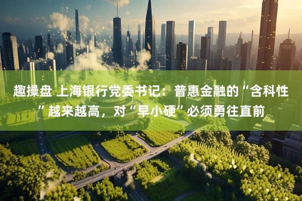 趣操盘 上海银行党委书记：普惠金融的“含科性”越来越高，对“早小硬”必须勇往直前